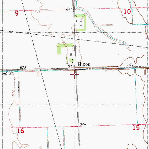 Topographic Map of Hixon, MN