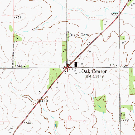 Topographic Map of Oak Center, MN