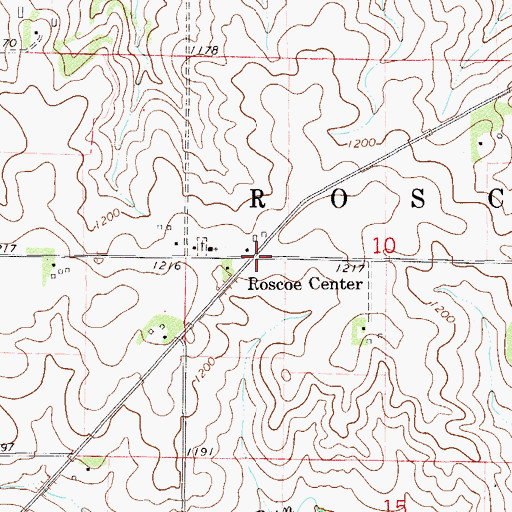 Topographic Map of Roscoe Center, MN