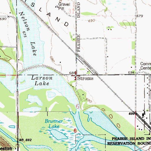 Topographic Map of Stroms, MN