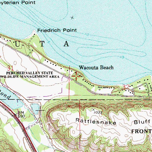 Topographic Map of Wacouta Beach, MN