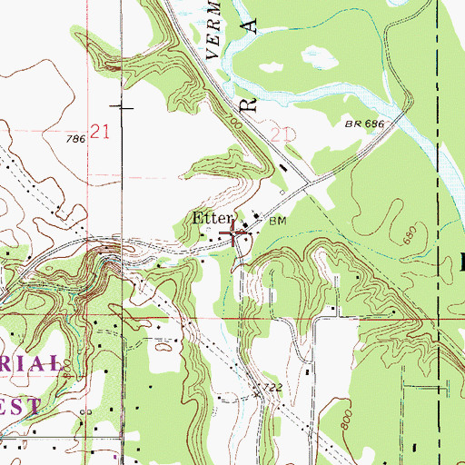 Topographic Map of Etter, MN