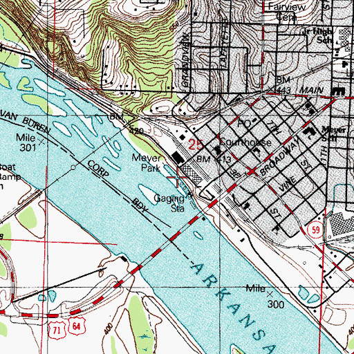 Topographic Map of Goose Harbor Marina, AR