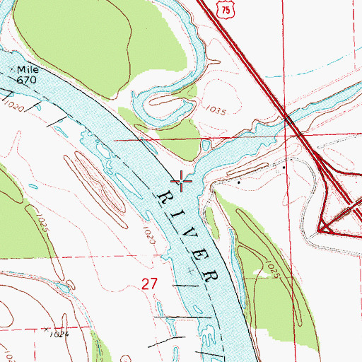 Topographic Map of Little Sioux River, IA