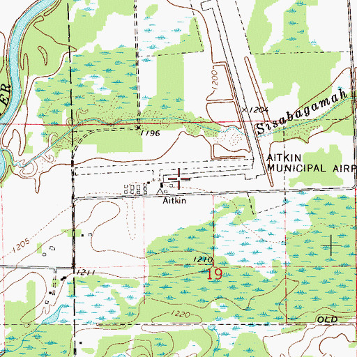 Topographic Map of Aitkin Municipal Airport-Steve Kurtz Field, MN