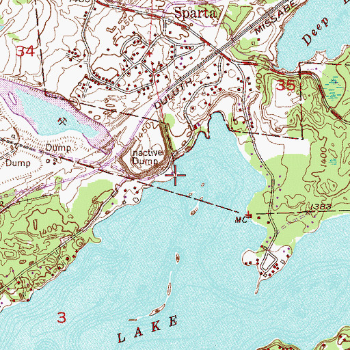 Topographic Map of Sky Harbor Seaplane Base, MN