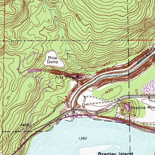 Topographic Map of Ajax Mine, MN