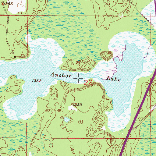Topographic Map of Anchor Lake, MN