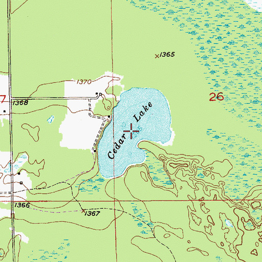 Topographic Map of Cedar Lake, MN