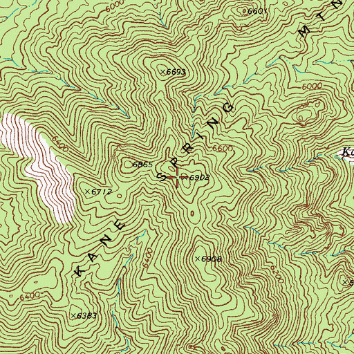 Topographic Map of Kane Spring Mountain, AZ