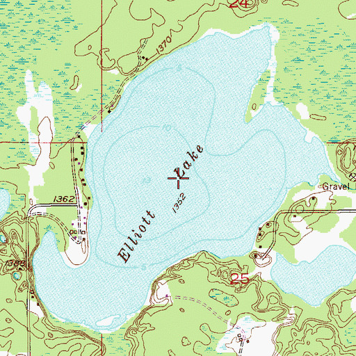 Topographic Map of Elliott Lake, MN