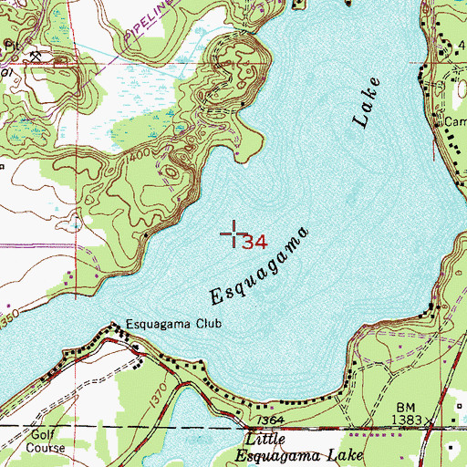 Topographic Map of Esquagama Club, MN