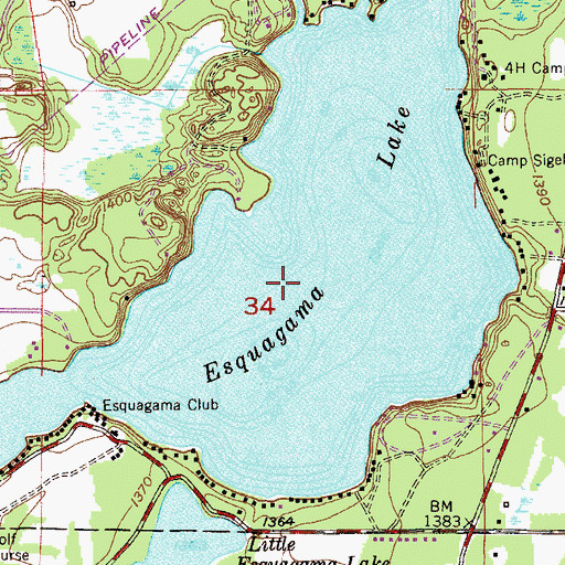 Topographic Map of Esquagama Lake, MN