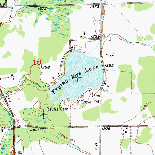 Topographic Map of Frying Pan Lake, MN