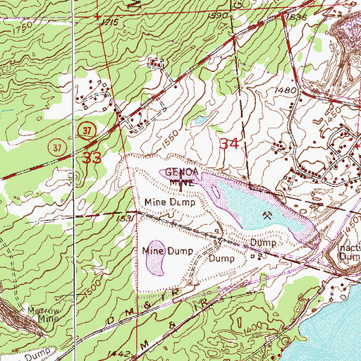 Topographic Map of Genoa Mine, MN