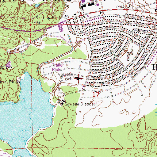 Topographic Map of Keefe School, MN