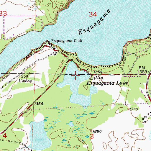 Topographic Map of Little Esquagama Lake, MN
