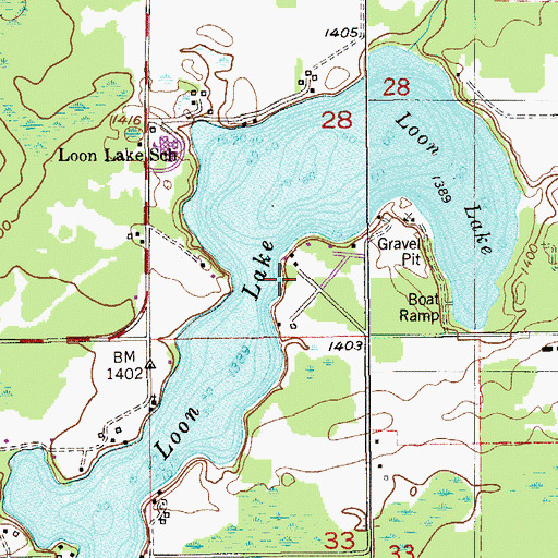 Topographic Map of Loon Lake, MN