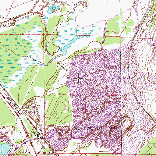 Topographic Map of Old Mesaba, MN