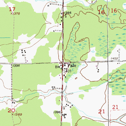 Topographic Map of Palo, MN