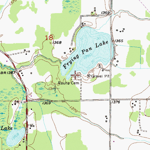Topographic Map of Rauha Cemetery, MN