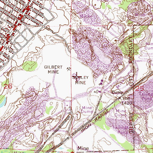 Topographic Map of Schley Mine, MN