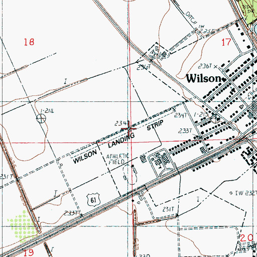 Topographic Map of Wilson Landing Strip (historical), AR