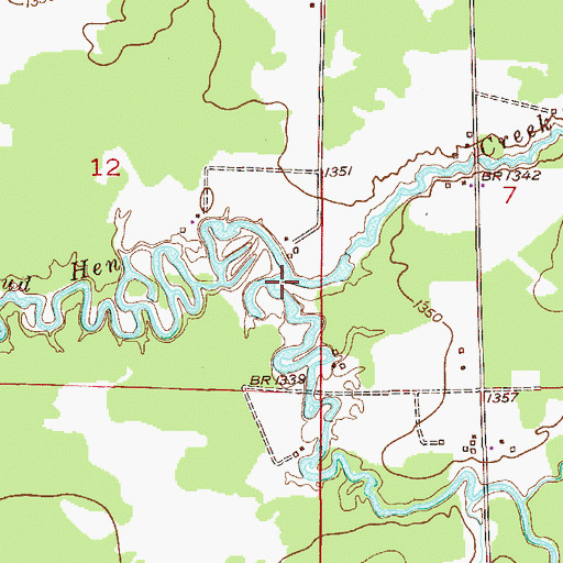 Topographic Map of Water Hen Creek, MN