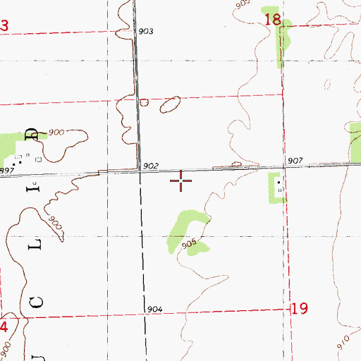Topographic Map of KQMN-FM (Thief River Falls), MN