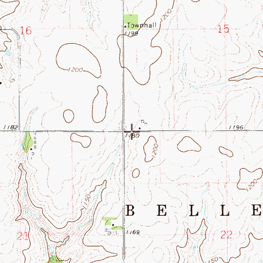 Topographic Map of Township of Belle Creek, MN