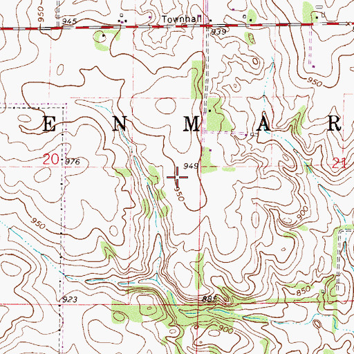 Topographic Map of Township of Denmark, MN