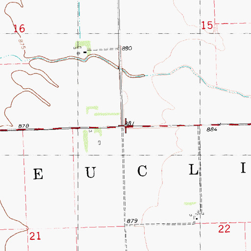 Topographic Map of Township of Euclid, MN