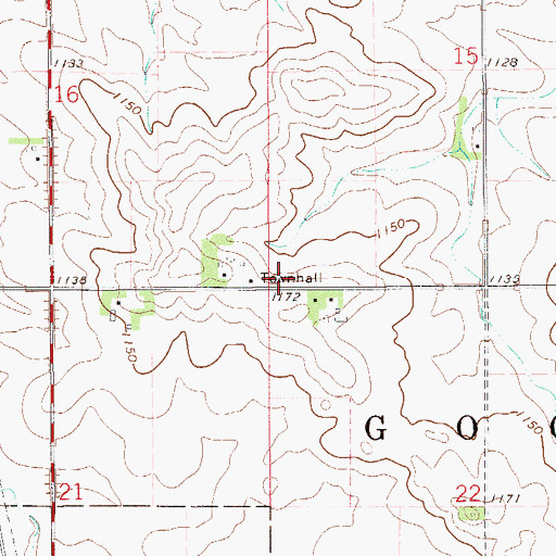 Topographic Map of Township of Goodhue, MN