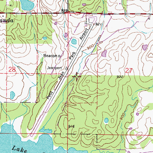 Topographic Map of Township of Cedar Falls, AR