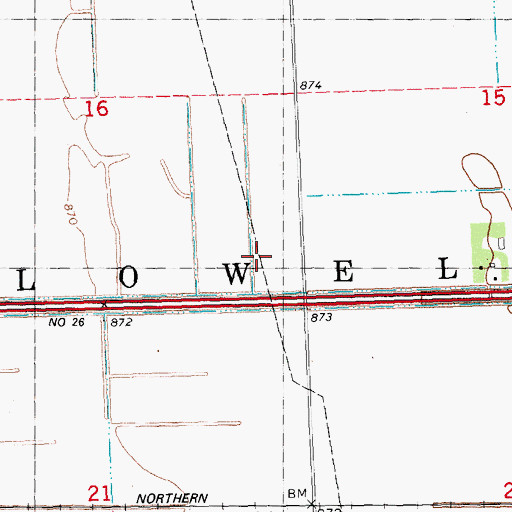Topographic Map of Township of Lowell, MN