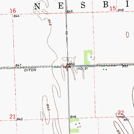 Topographic Map of Township of Nesbit, MN