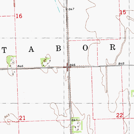 Topographic Map of Township of Tabor, MN