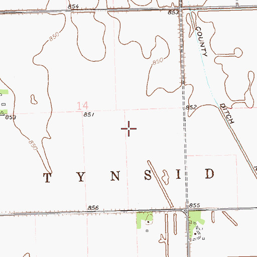 Topographic Map of Township of Tynsid, MN