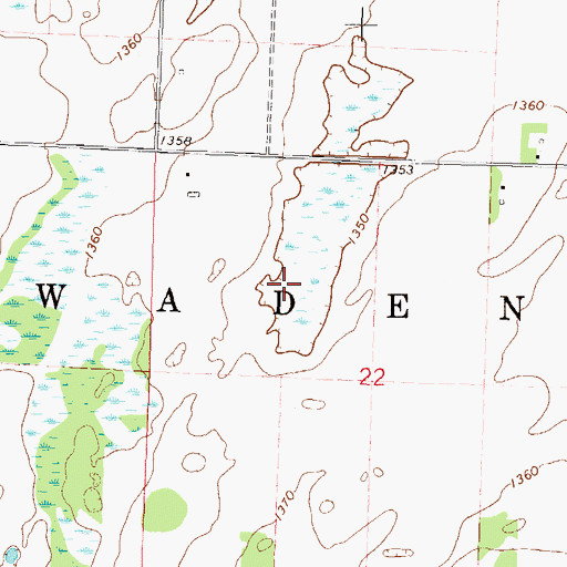 Topographic Map of Township of Wadena, MN
