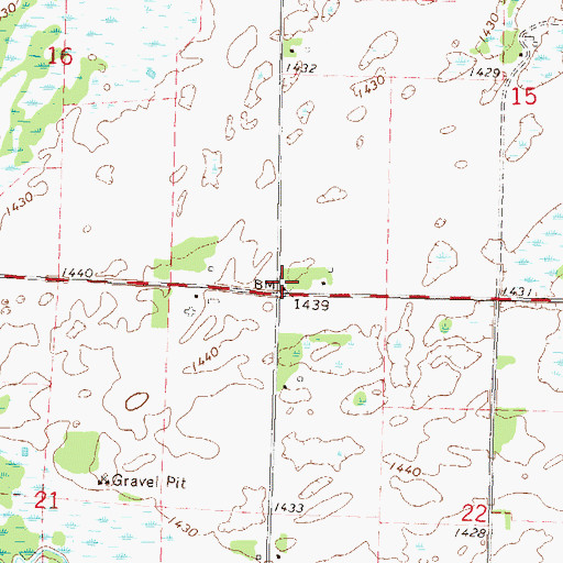 Topographic Map of Township of Woodside, MN