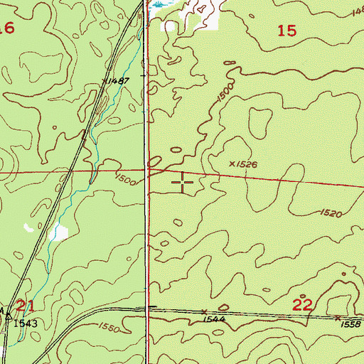 Topographic Map of Township of Wuori, MN