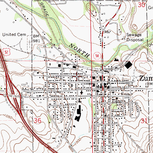 Topographic Map of City of Zumbrota, MN