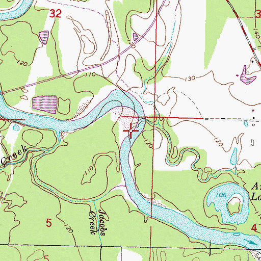 Topographic Map of Carters Creek, MS