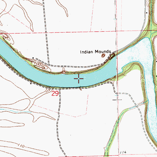 Topographic Map of Lake Dawson, MS