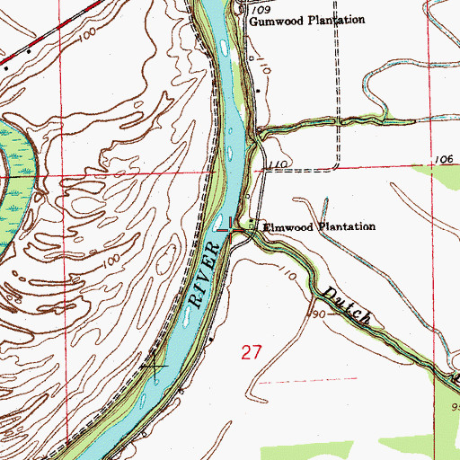 Topographic Map of Dutch Bayou, MS