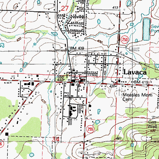 Topographic Map of First Baptist Church of Lavaca, AR