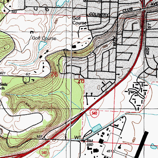 Topographic Map of Fort Smith Racquet Club, AR