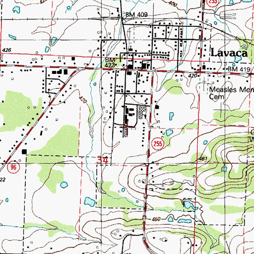 Topographic Map of Lavaca High School, AR