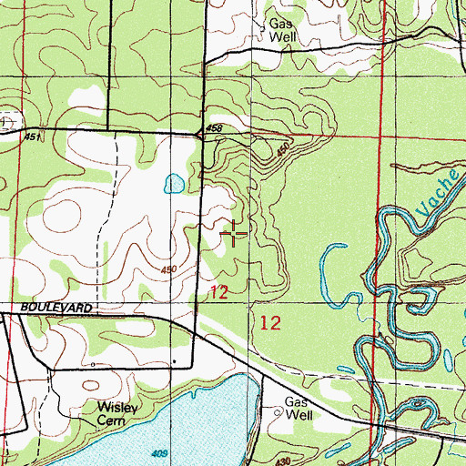 Topographic Map of Township of Sulphur (historical), AR