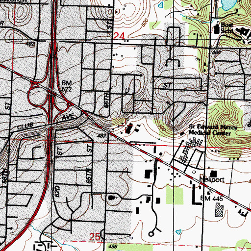Topographic Map of Town East Shopping Center, AR